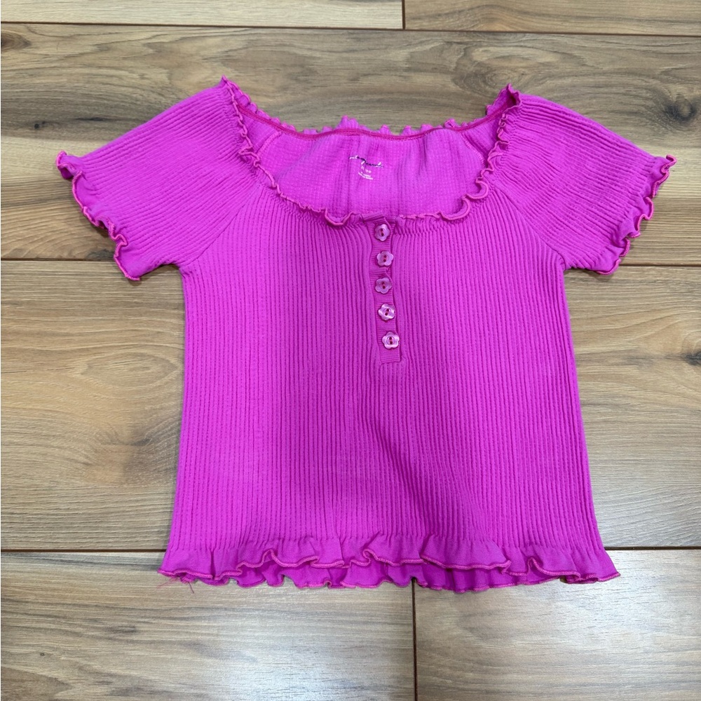 Urban Outfitters Pink Ruffle Crop Top